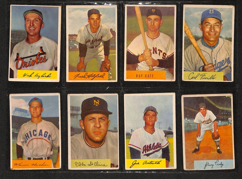 Lot Of 74 1954 Bowman Baseball Cards w. Richie Ashburn